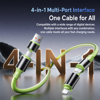 Pengisian Daya Super Cepat 240W 4 in 1 Kabel USB-A/Type-C/ Data untuk Ponsel, Tablet & Komputer