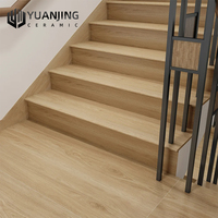 Carreaux de marche d'escalier 470x1200mm, carreaux de marche en bois pleine masse, antidérapants, résistants à l'usure, pour villa antique, duplex, finition mate