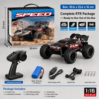 Voiture RC 4x4 haute vitesse 2,4 GHz, Monster Truck tout-terrain entièrement proportionnel, Buggy télécommandé avec barre anti-roulis YH16001 1/16, chargeur inclus