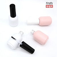 Logo personnalisé couleur 15ml rond noir opaque verre vernis à ongles bouteille avec couvercle or argent blanc