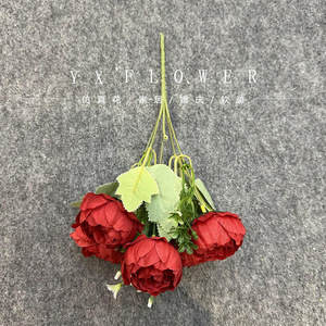 Simulated 6 Head Spring Peony Artificial Flowers Silk <b>Wedding</b> Decoration For Living Room Arrangement <b>Ornaments</b> - Product Image 2