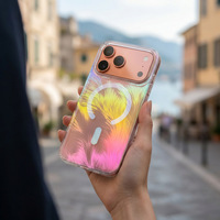 AilesTecca Farbverlauf Aurora Laser Feder Magnetische Handyhülle für iPhone 17 Pro Max 17 Air 17 TPU PC Handy-Rückseite
