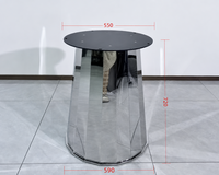 Socle de table à manger en acier inoxydable sur mesure, poli miroir, pour plateau de table en marbre ou pierre frittée