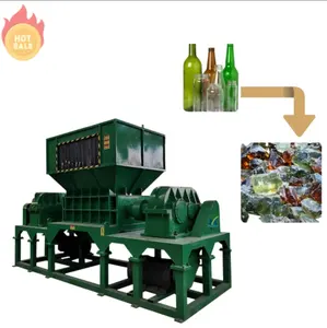 Machine de déchiquetage de verre de déchets de verres à cocktail en plastique à haute production à bas prix