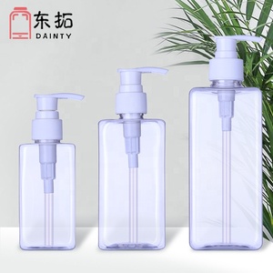 Bán Hot Pet nhựa chai vuông bán buôn tùy chỉnh rỗng chai dầu gội đầu 180ml 300ml 500ml Lotion bơm trong suốt chai - Product Image 1