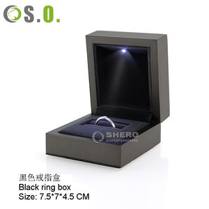 Nouveau logo personnalisé boîte de paquet de bijoux LED dorées boîte de coffret de bracelet de bague de collier boîte de bijoux avec la lumière - Product Image 6