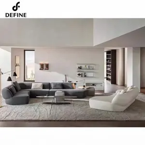 Итальянский удобный диван, большой диван-кровать из ткани, современный диван L-образной формы для гостиной