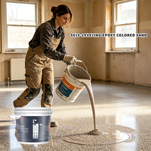 Kit de Revestimiento de Pintura para Pisos de Resina Epoxi Autonivelante a Base de Agua, con Arena de Color, para Piedra, Mármol y Concreto - Product Image 1