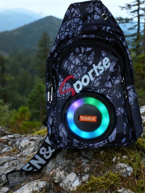 MQ New Style Waterproof Single Shoulder Bag Wireless Speaker Multicolor Light Crossbody Backpack Portable Outdoor Audio Device
