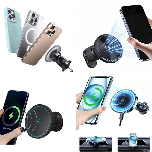 Electronic Accessories Trending product 2026 New Wireless Charger Air Vent Car Phone Holder Magnetic Adapters Car Products