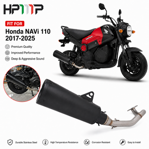 Sistema <span class=keywords><strong>de</strong></span> Escape Completo para Motocicleta, Tubo <span class=keywords><strong>de</strong></span> Escape Delantero y Silenciador para <span class=keywords><strong>Honda</strong></span> <span class=keywords><strong>NAVi</strong></span> 110 Scooter 2017-2025, Acero Inoxidable - Product Image 1