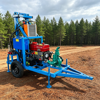 Foreuse de puits d'eau diesel Mikton 22HP, diamètre 460 mm, profondeur max. 180 m, portable sur roues