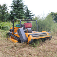 Nouvelle tondeuse à fléaux industrielle télécommandée à chenilles, diesel 4 temps 190cc, à braquage zéro, pour la coupe de l'herbe