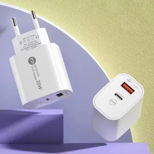 Pengisi Daya Ponsel Di Rumah Grosir Adaptor Daya Ganda Pengisi Daya Cepat USB 3.0 Tipe C PD 20W Pengisi Daya untuk Iphone 11 12 13