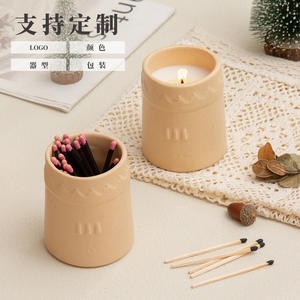 Porte-bougie cylindrique en céramique personnalisé, vide, pour aromathérapie, décoration intérieure, cadeau DF2685 - Product Image 2