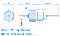 Filtre de traversée en céramique fileté EURO-CAP ZF10M8C EMI, composants électroniques, 100-250VAC, -55-125°C