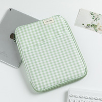 Pochette de protection pour tablette à motif écossais coréen, sac intérieur portable, organiseur pour femmes, école, travail, voyage, usage quotidien