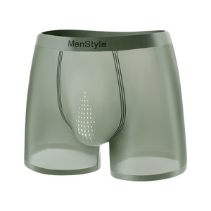 Sous-vêtement pour <span class=keywords><strong>Homme</strong></span> 2025 de <span class=keywords><strong>Luxe</strong></span> Léger en Soie Glacée Satinée Brillante, Taille Mi-haute, Simple Épaisseur, Tissu Antibactérien 10A, Haute Sensation de Fraîcheur - Product Image 1