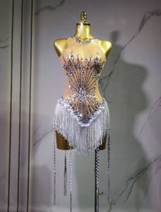 NOVANCE 2023 Chic Longue Robe De Soirée <span class=keywords><strong>Sexy</strong></span> Argent Brillant Paillettes Diamants Salle De Bal Performance Scène Danse Porter pour Discothèque Bar - Product Image 5