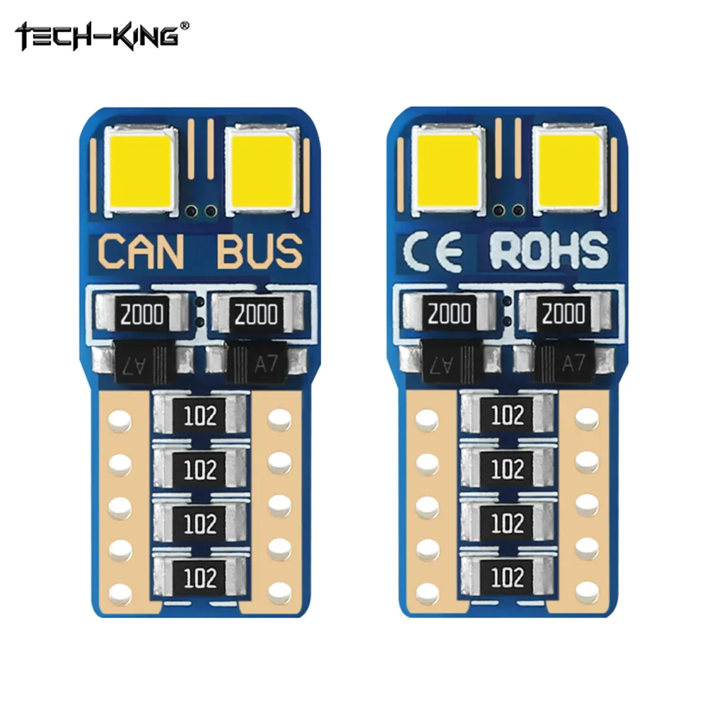 TECH-KING T10 LED W5w 194 168 2835 4smd reading light car license plate light bulb canbus clearance lamp width indicator bulb