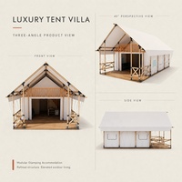 Tente de glamping de luxe BOTEEN en alliage d'aluminium pour une utilisation en hôtel-resort, abri extérieur écologique pour quatre saisons