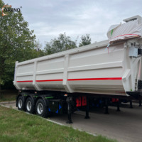 Semi-remorque benne arrière à 3 essieux de type U, carrosserie en acier haute résistance pour le transport de matériaux bruts en carrière
