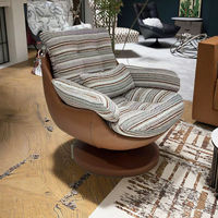 Fauteuil pivotant en métal de style vintage avec accoudoirs, luxe léger, haut de gamme, pour salon, chambre à coucher, canapé paresseux
