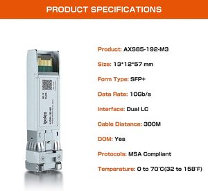 Módulo SFP de 10 Gb, Multimodo, 850 nm, Transceptor 10GBase-SR, SFP-10G-SR, Meraki MA-SFP-10GB-SR, UniFi UF-MM-10G, Mikrotik, Fortinet, Fabricado por S - Product Image 3