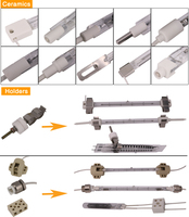 Lampe chauffante infrarouge halogène en quartz semi-blanc 220V 1500W 350mm pour machine à ramollir le plastique