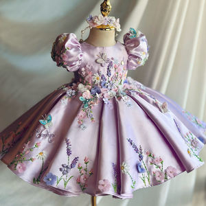 Farfalle floreali fatte a mano di alta qualità di lusso Appliques vestiti <span class=keywords><strong>per</strong></span> bambini maniche a sbuffo ragazze abito ricamato <span class=keywords><strong>per</strong></span> il matrimonio - Product Image 1