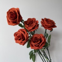 DC081 Bestseller Künstliche Seidenrosen Blumen für Arrangements Hochzeit Party Heimdekoration Gebranntes Orange Rosenblüten