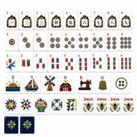 Kit de couture Mahjong 160 pièces, tuiles acryliques, motif étoile, ferme, abri, abeille, style américain