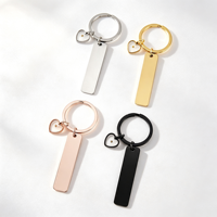 Ywyougang Porte-clés personnalisable en acier inoxydable avec mini-breloque cœur, accessoire gravable