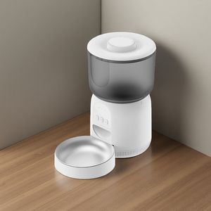 वाईफाई नियंत्रित स्मार्ट पालतू पशु फीडर 3 एल ऑटो फूड डिस्पेंसर 1-10 भोजन भाग 10 की आवाज रिकॉर्डर विरोधी प्लास्टिक - Product Image 1