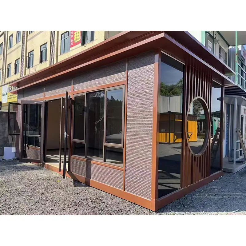 منزل حاوية من الفولاذ جاهز الصنع قابل للطي قابل للتنقل بتصميم حديث قابل للتوسيع للاستخدام في غرفة المعيشة