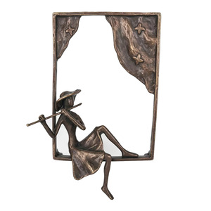 Scultura Vintage in Ghisa a Forma di Donna con Flauto, Ornamento per Finestra, Decorazione Murale per Ingresso <span class=keywords><strong>Soggiorno</strong></span>, <span class=keywords><strong>Regalo</strong></span> da Collezione per Appassionati d'Arte - Product Image 1