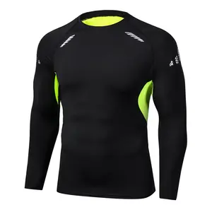custom Men Running Sport T Shirt Men Compression Fitness Tops Tee Quick Dry Tight Training Gym Sport Running Shirts