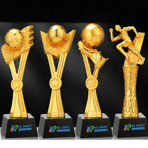 Manufacturer Custom Trophy Cup Golden 3D Effect Metal Crystal Wooden Resin Award Dance Trophies With Gift Box/