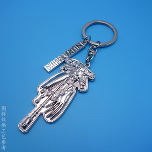 <b>Anime</b> Metal <b>Keychain</b> Custom 3D Figurine Bright Nickel Pendant Gift For Fans - Product Image 1