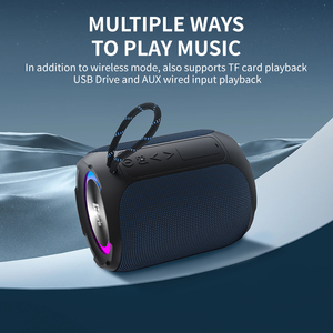 M5 Altavoz portátil de 40W, altavoz inalámbrico de graves profundos estéreo resistente al agua IPX7, luces RGB, TWS, tarjeta TF, USB, AUX - Product Image 3