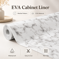 Tapis de protection pour tiroirs et étagères en EVA à motif marbre blanc, antidérapant, imperméable, facile à découper, pour rangement de cuisine