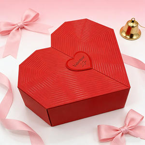 Composizione Floreale Personalizzata a Forma di Cuore Rosso con Rose <span class=keywords><strong>per</strong></span> <span class=keywords><strong>San</strong></span> <span class=keywords><strong>Valentino</strong></span> e Festa della Mamma, Confezione Regalo 2 Pezzi - Product Image 2