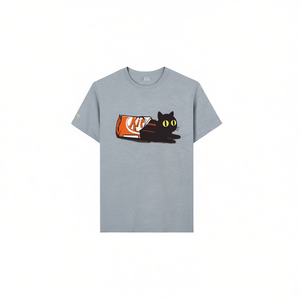 Camiseta Kit Cat de algodón gris, ropa informal unisex - Product Image 2