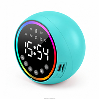 Wekker met speaker, draadloze oplader, digitale wekker voor slaapkamers, Bluetooth wekker, RGB-licht, dubbele wekker