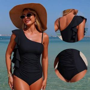 Nouveauté Bestseller <span class=keywords><strong>Maillot</strong></span> <span class=keywords><strong>de</strong></span> <span class=keywords><strong>bain</strong></span> une pièce à volants à une épaule pour <span class=keywords><strong>femme</strong></span> <span class=keywords><strong>Maillot</strong></span> <span class=keywords><strong>de</strong></span> <span class=keywords><strong>bain</strong></span> une pièce plissé uni Séchage rapide Réversible Élégant Fitness - Product Image 6