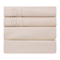 Parure de draps en coton égyptien moderne et minimaliste, confortable et douce, avec taie d'oreiller lisse et durable, drap-housse brodé pour la maison