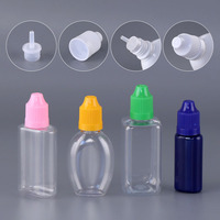Vente en gros de flacons compte-gouttes en plastique PET à tête longue de 5 ml, 10 ml, 20 ml, 30 ml, 50 ml, flacons compte-gouttes carrés en plastique avec bouchon sécurité enfant