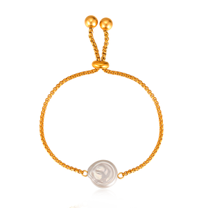 Pulsera de Perlas de Agua Dulce Planas con Cordón Ajustable, Acero Inoxidable, Chapado en Oro de 18K, Joyería, Regalo de San Valentín - Product Image 1