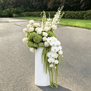 Arreglo Floral de Hortensias y Anturios en Tonos Borgoña y Verde, Bola de Flores Grande de 40/50/60/70cm, para Decoración de Mesa de Boda - Product Image 3