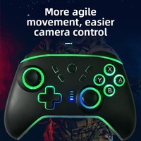 Manettes de jeu pour PC, manette sans fil avec retour haptique et effet de lampe RVB pour Switch